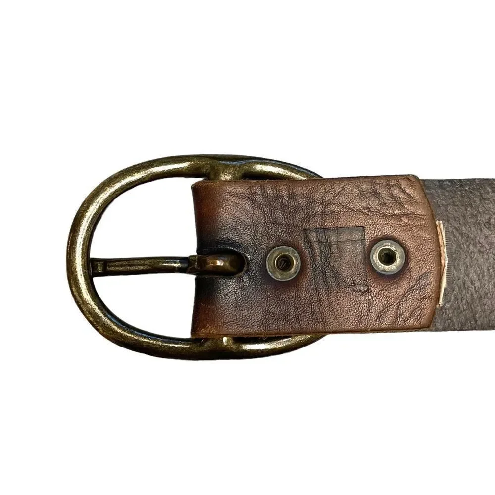 GAP Vintage Leather Woven Braided Belt Oval Buckle M